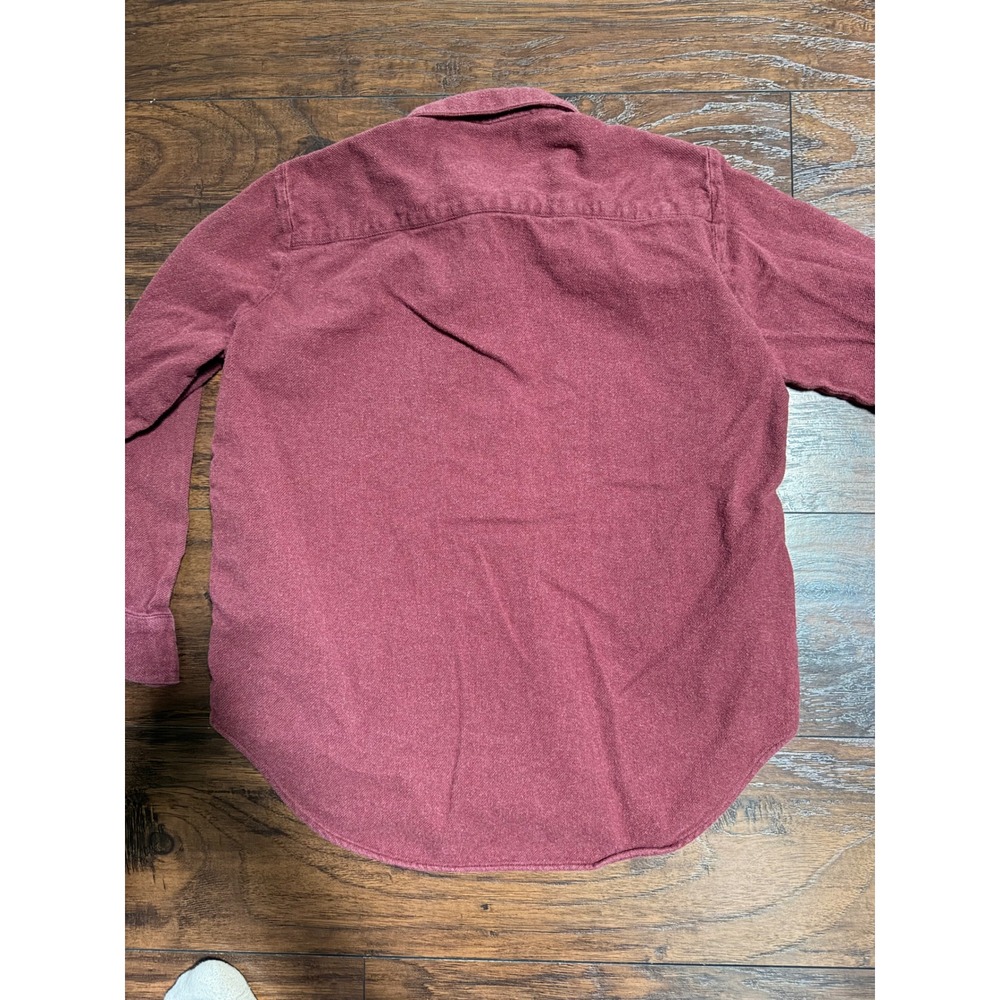 Madewell Burgundy Flannel Button Down Shirt Cotton Long Sleeve Wine Red Small‎ - Picture 5 of 5